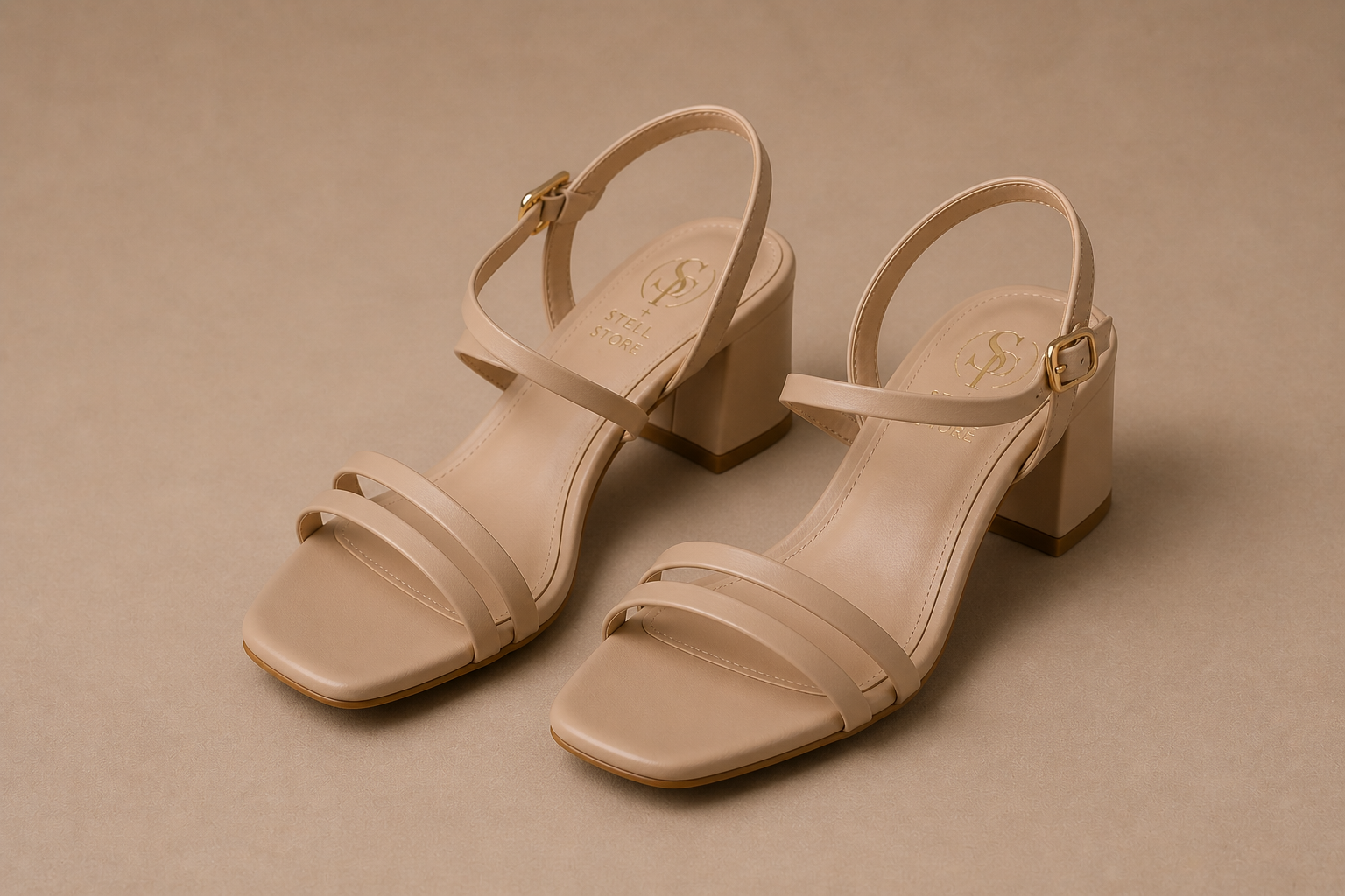 Sandalias Nude Bliss – Tacón Bloque Confort